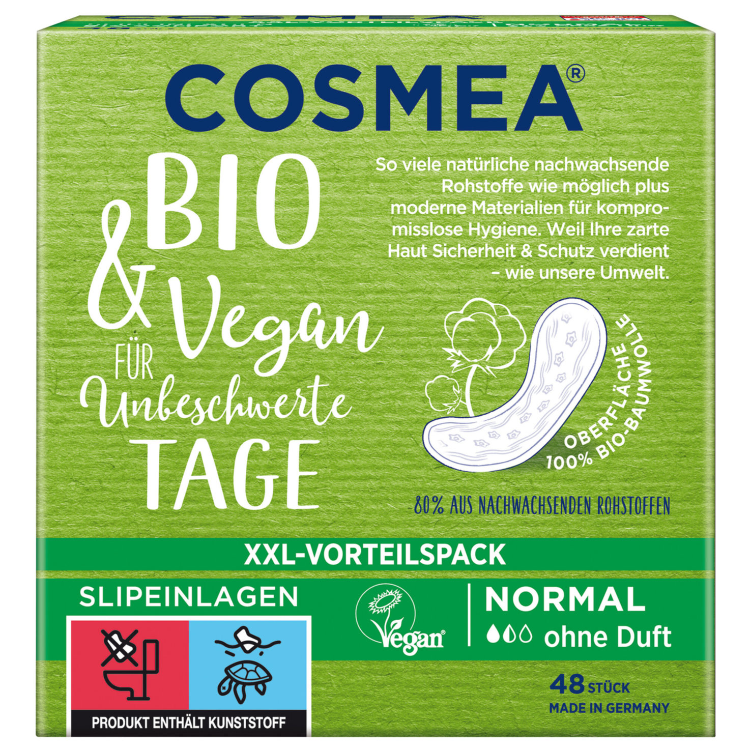 COSMEA Bio Slipeinlagen Normal XXL 48 Stück