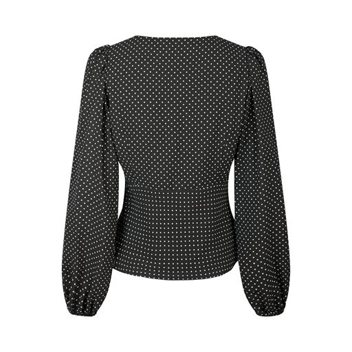 Neo Noir Jane Dot Bluse, Black, 40