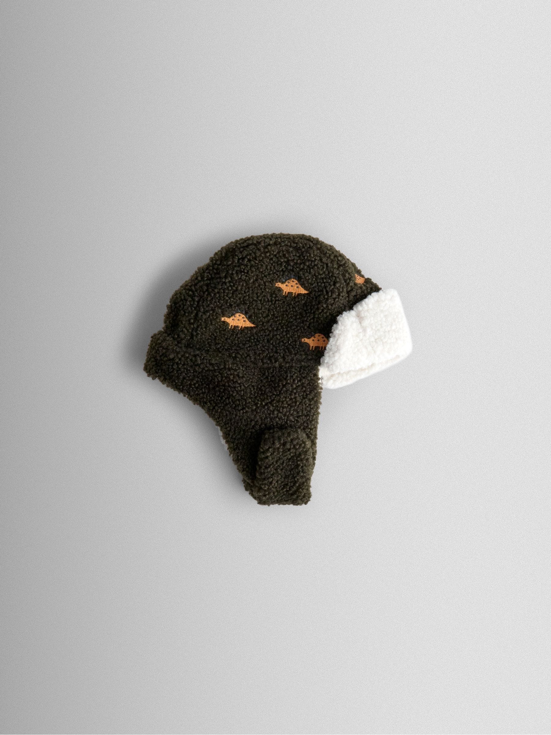 Kaki met dinoprint - JoJo Maman Bébé Trapper Hat