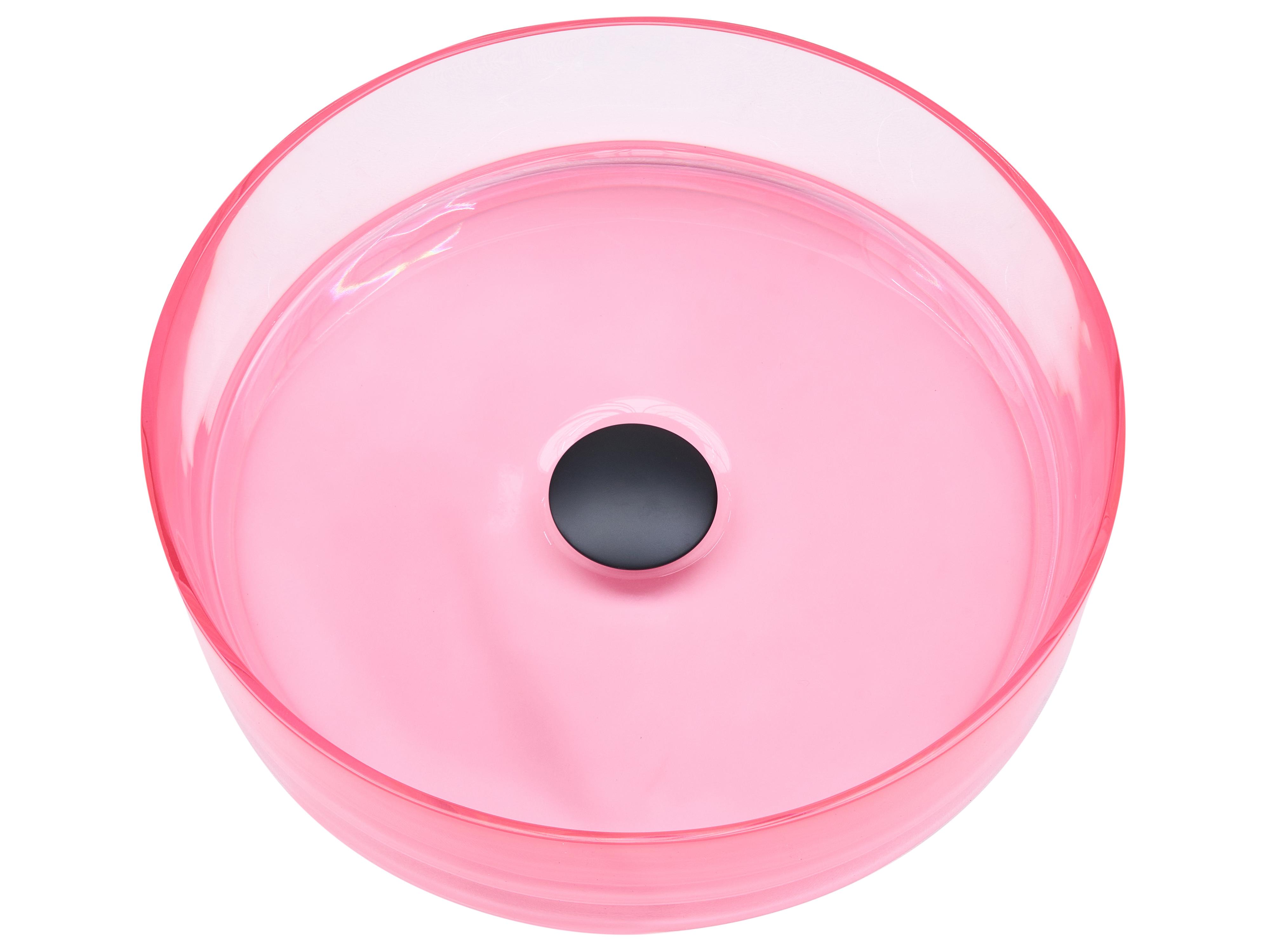 Wastafel voor aanrechtblad TOLOSA ⌀ 36 cm Solid surface Roze