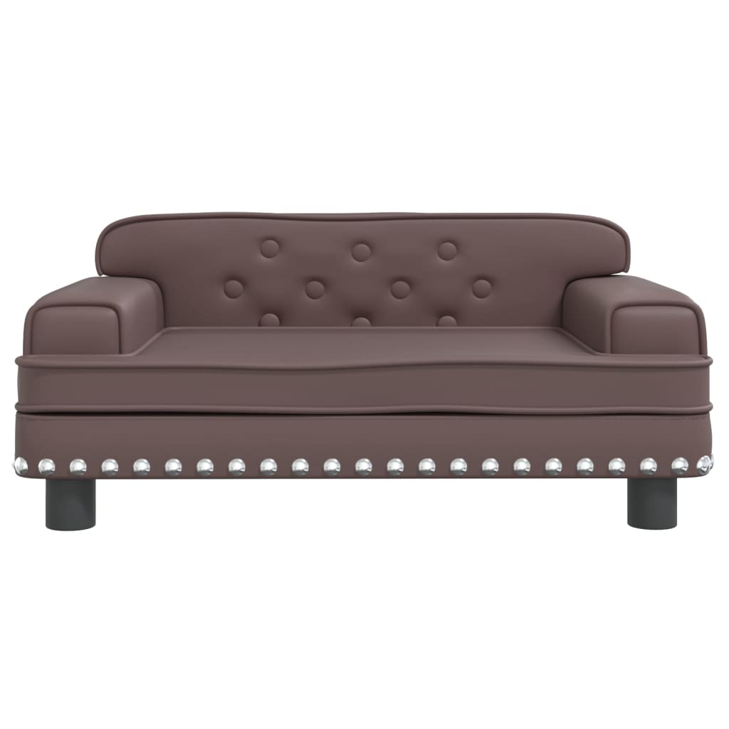 Cama para cães em couro sintético marrom vidaXL, 70x45x30 cm