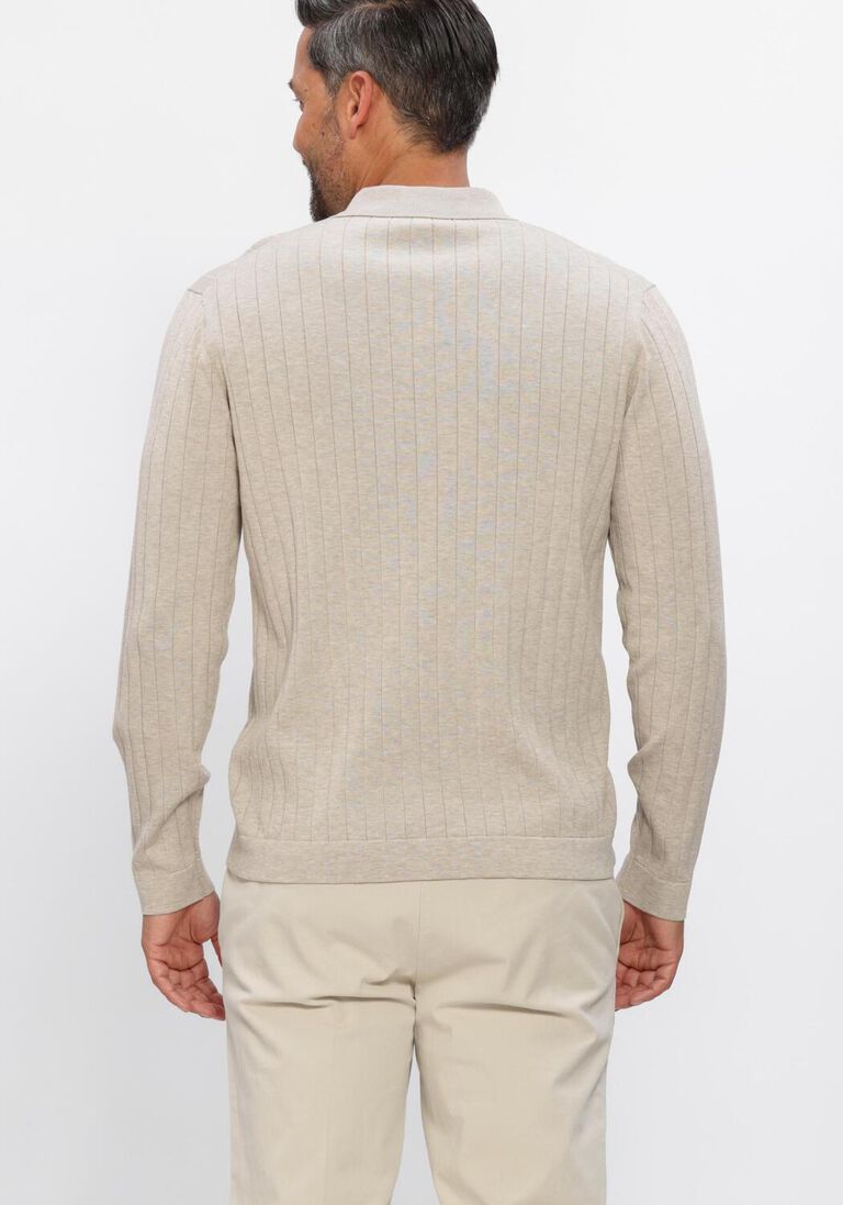 beige profuomo trui polo ls beige aero ease rib
