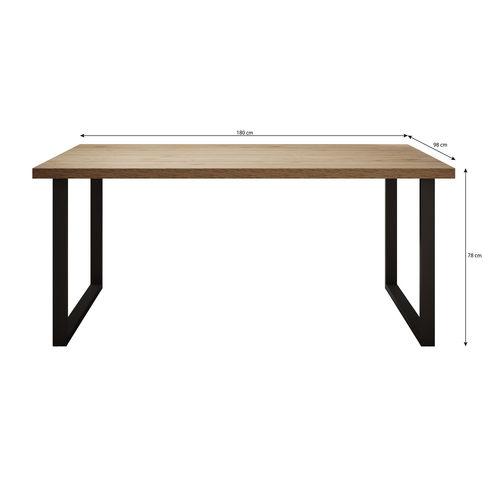 Vince - Eetkamertafel - Eiken - 180x98x78 cm