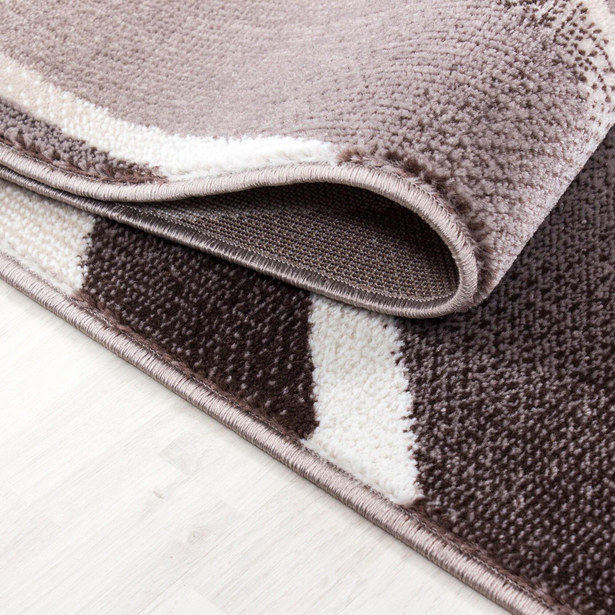 Wunderschöne Kurzflor Teppich modern Designer Wohnzimmer Wellen Muster