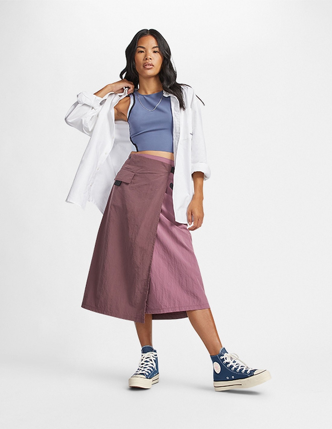 converse sneakers compensées montantes femme ctas lift hi bleu blanc rose