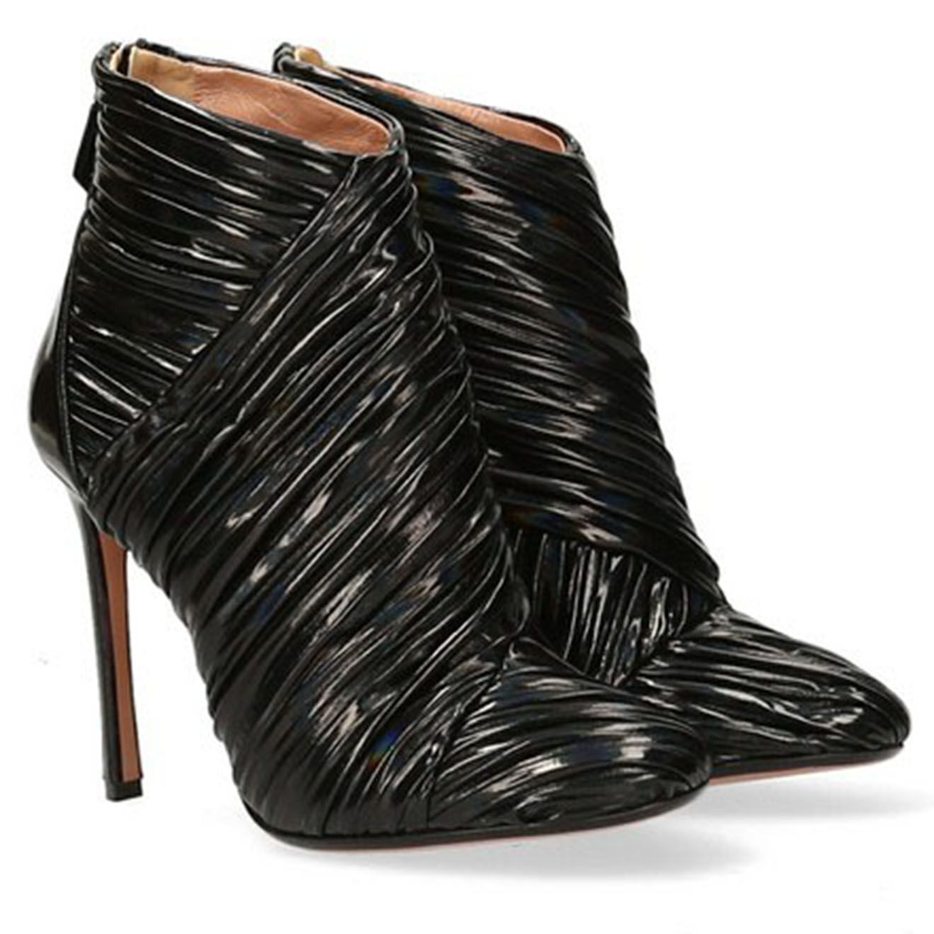 Samuele Failli Bottines en Vinyle noires - Talon 11 cm