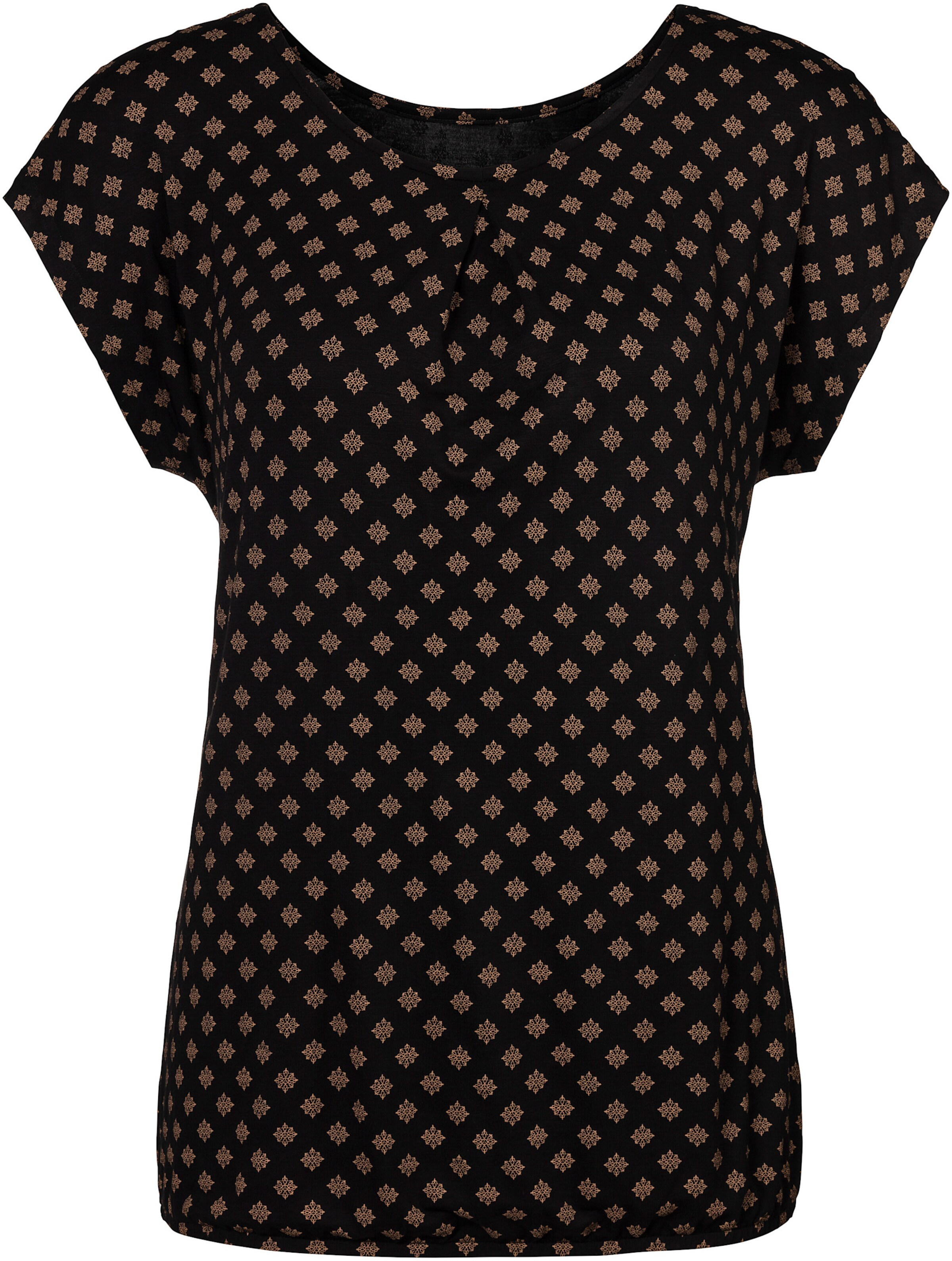 LASCANA Kurzarmshirt in taupe, schwarz