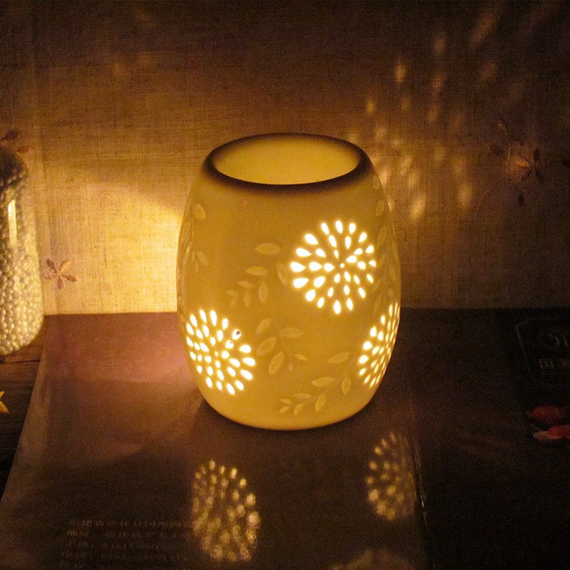 Keramik Duftlampe Kerzen Aroma Teelicht - Weiss
