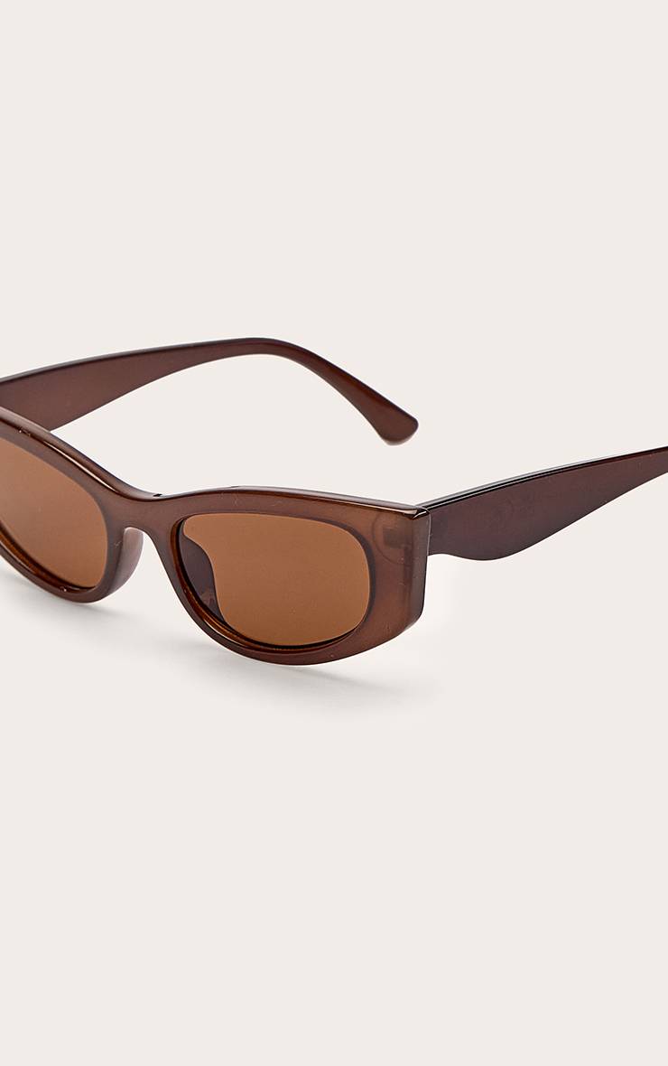 Chocolat Lunettes De Soleil Œil De Chat À Monture Marron Et Verres Teintés