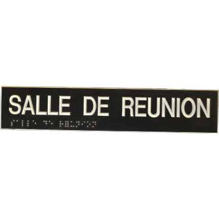 Salle de réunion - Plaque de porte en braille et relief