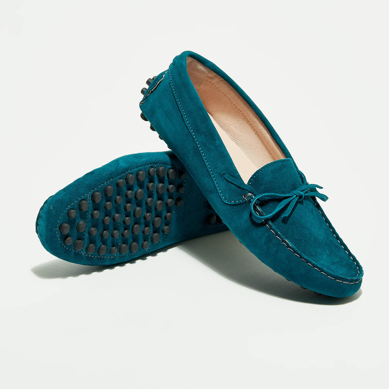 Flavio Création Mocassins en Velours de Cuir Mariela bleu foncé/noir