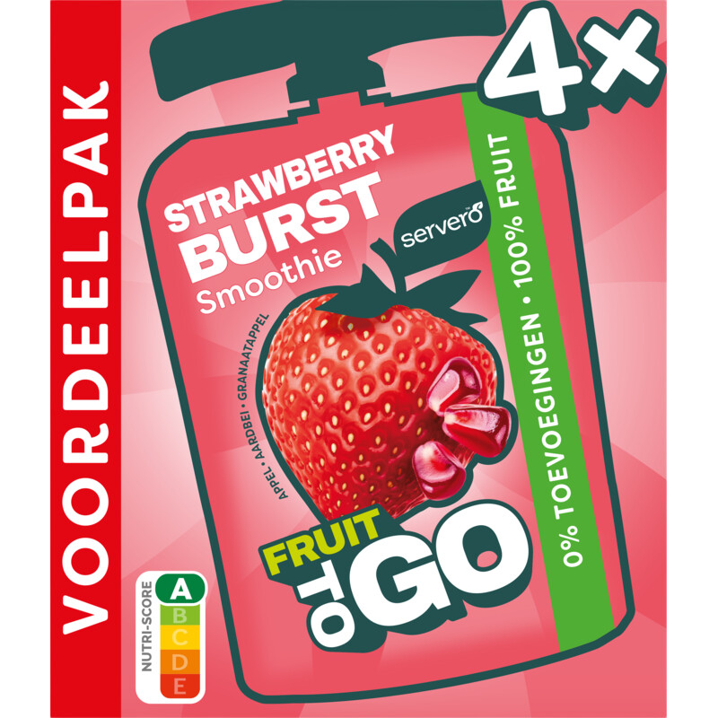 Servero Fruit to go strawberry burst voordeelpak