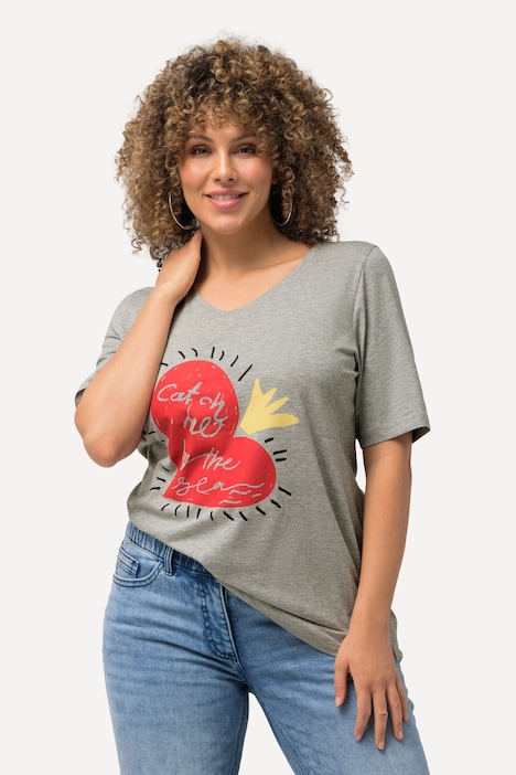 T-Shirt, Herz, V-Ausschnitt, Classic, Halbarm