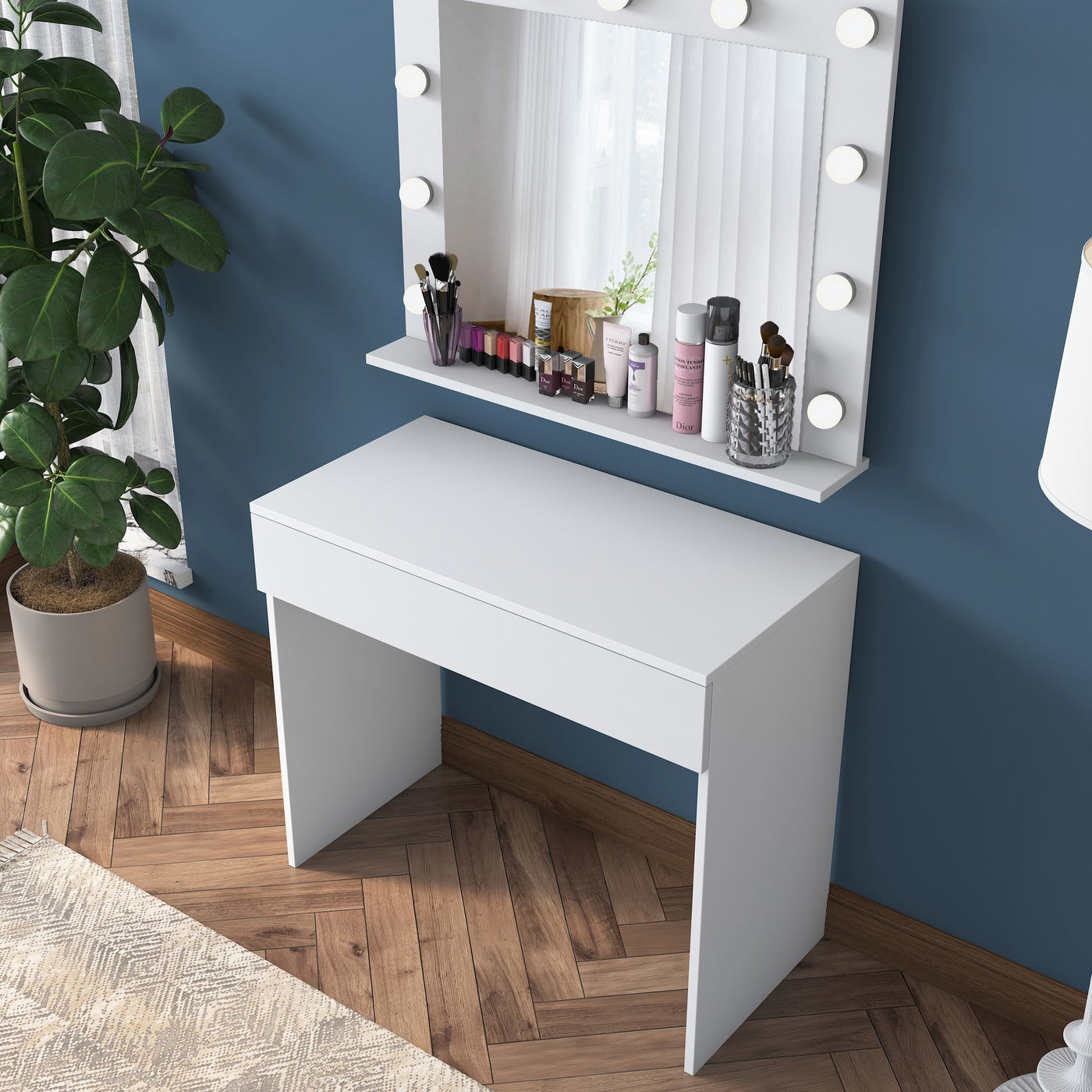 Giga Meubel - Kaptafel - Wit - 90cm - Incl. Spiegel - Bengisu