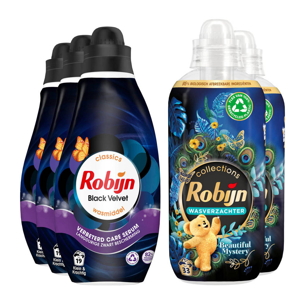 wasmiddel en wasverzachter pakket - Black Velvet + Beautiful Mystery - set van 5 - 60 wasbeurten
