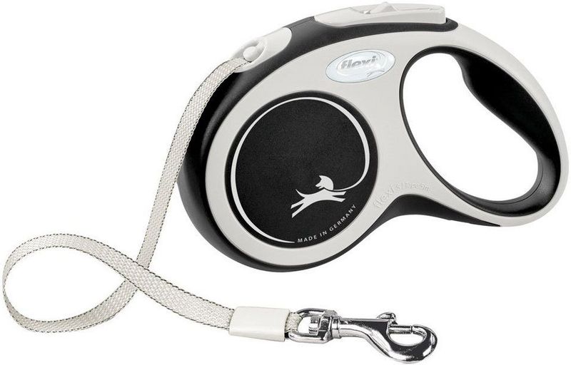 Flexi New Comfort Rollijn Hondenriem 5 Zwart Grijs