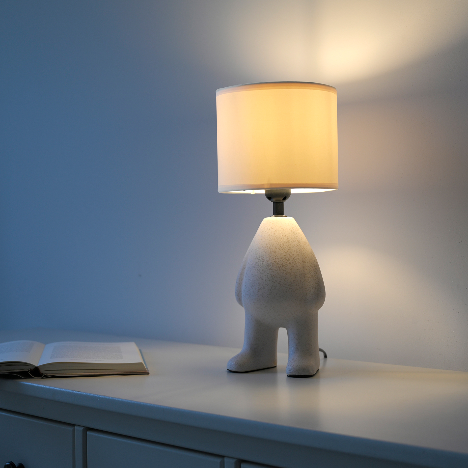Tischleuchte - beige - Keramik - 38 cm hoch