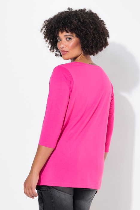 T-Shirt, Classic Fit, Collagen-Druck, 3/4-Ärmel