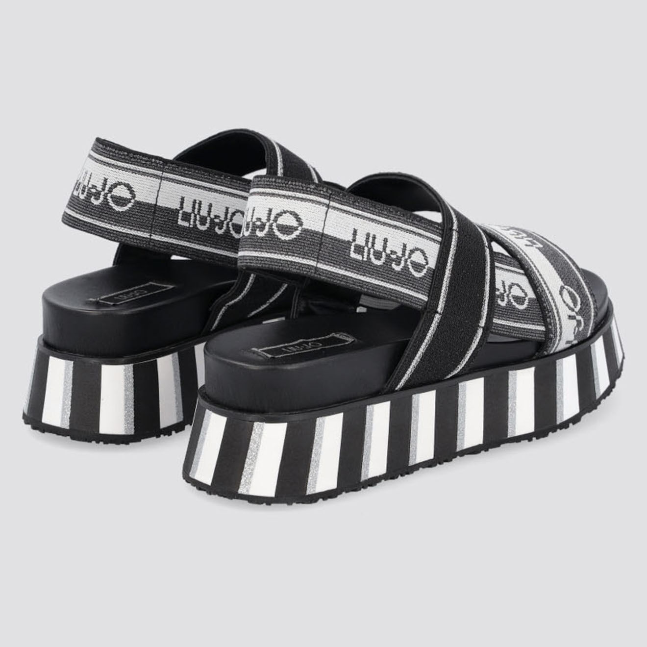 Liu-Jo Sandales Compensées en Cuir Frida noires
