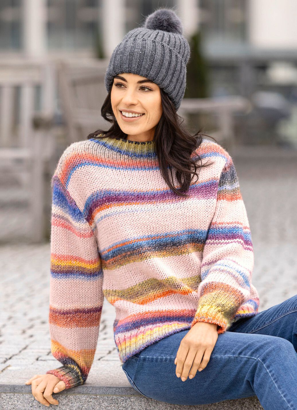 Pullover in Grobstrick