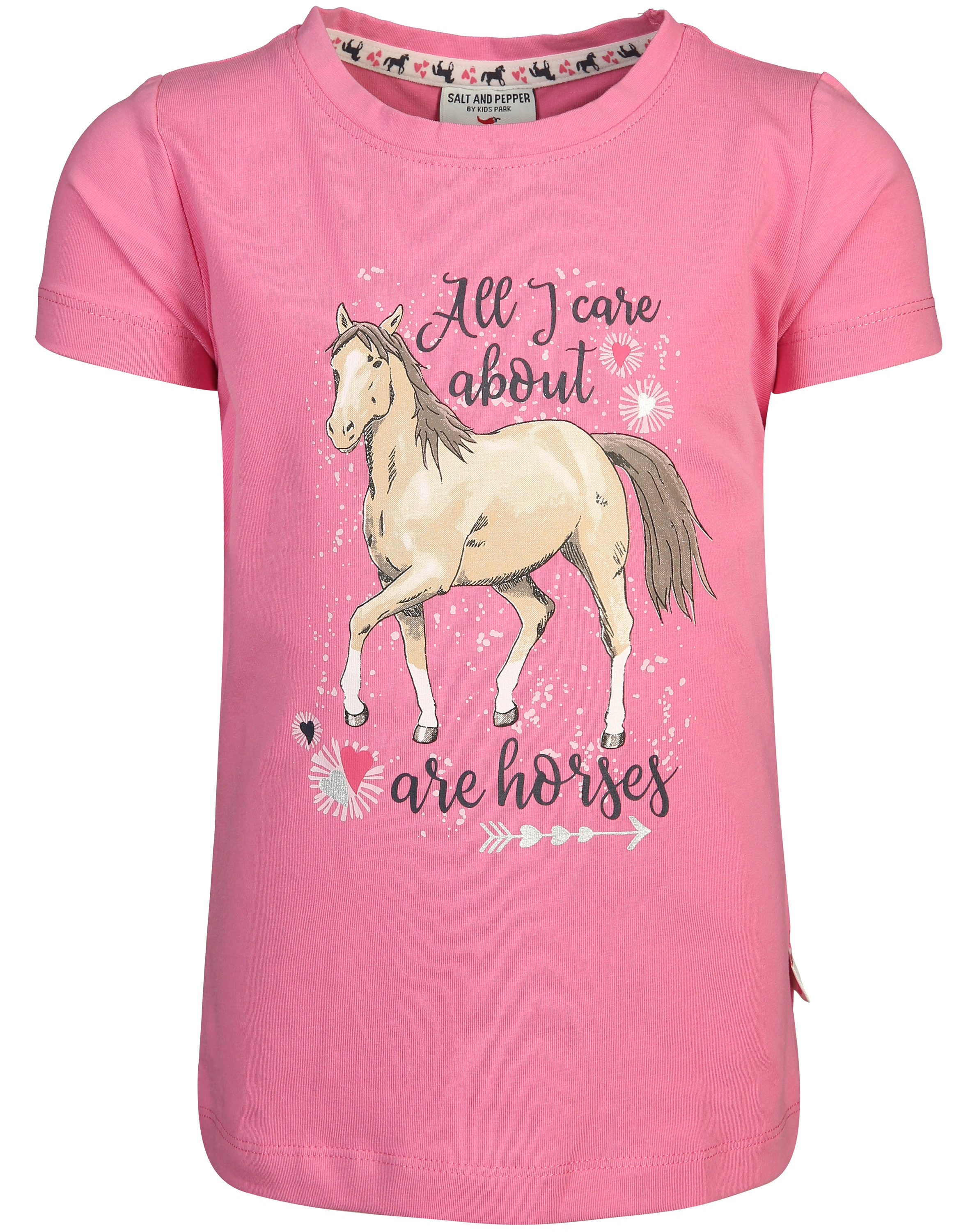 T-Shirt CARE ABOUT HORSES in bubble gum