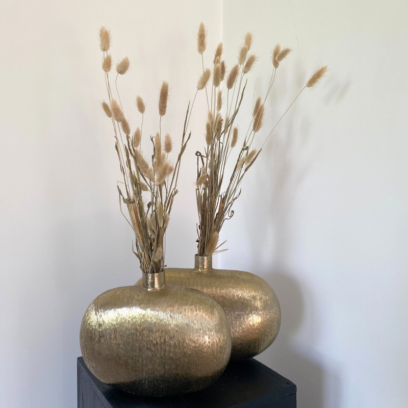 Vaas plat - goud - 21x25x8 cm