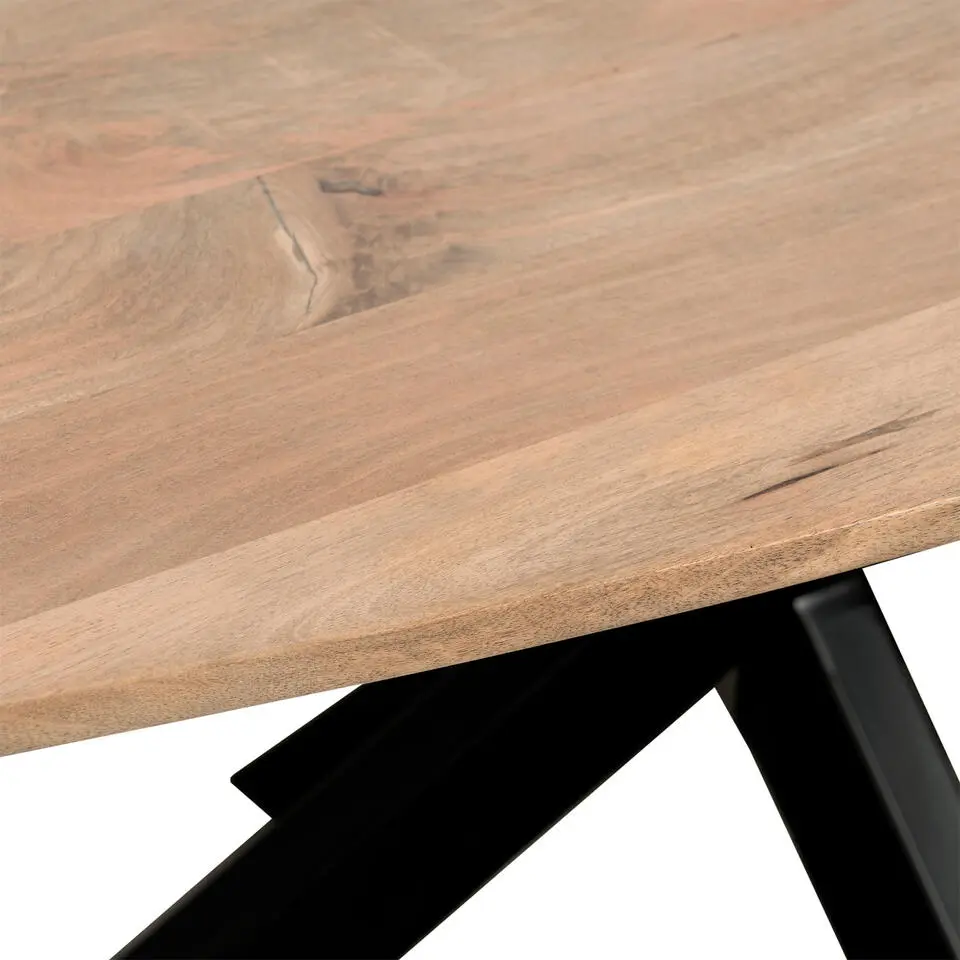 QUVIO Eettafel Sofia– Deens ovaal – 180x90 cm – Kruispoot – Naturel