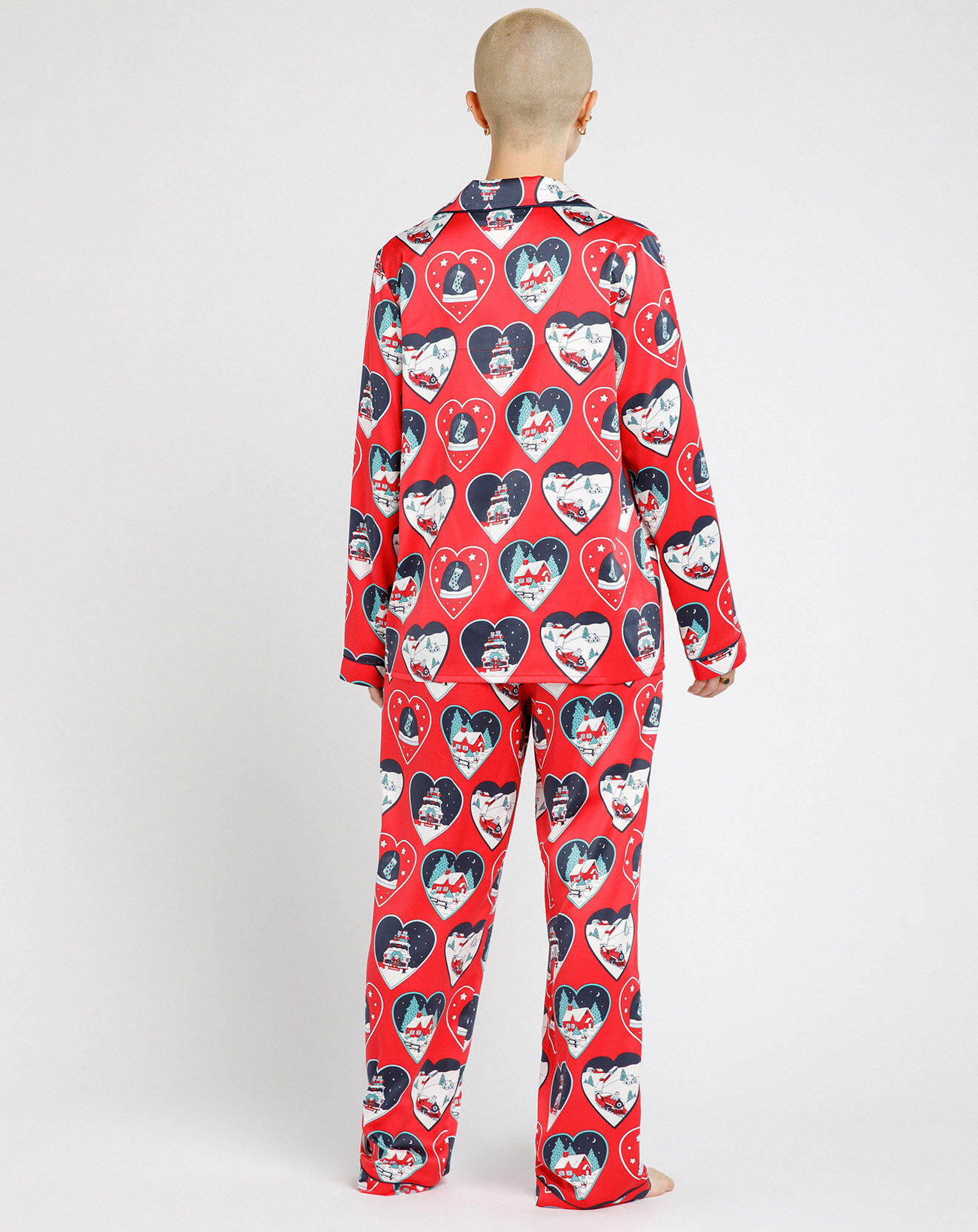 Chelsea Peers Pyjama boutonné motif Noël rouge