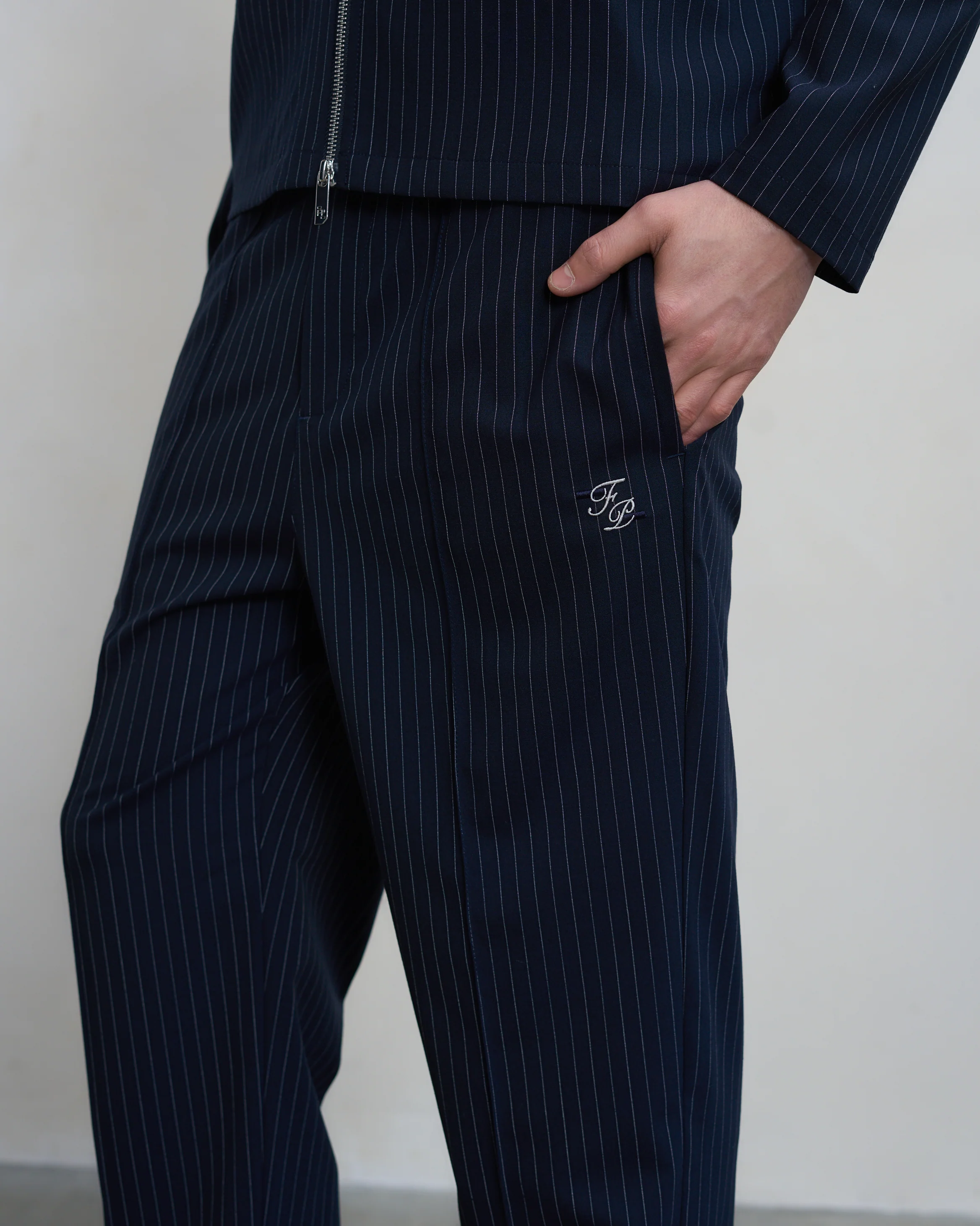 Coach Pants Pinstripe Maritime Blue
