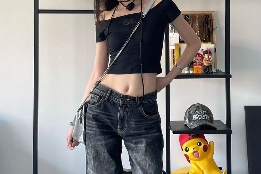Bolgivy - Mid Rise Washed Loose-Fit Jeans