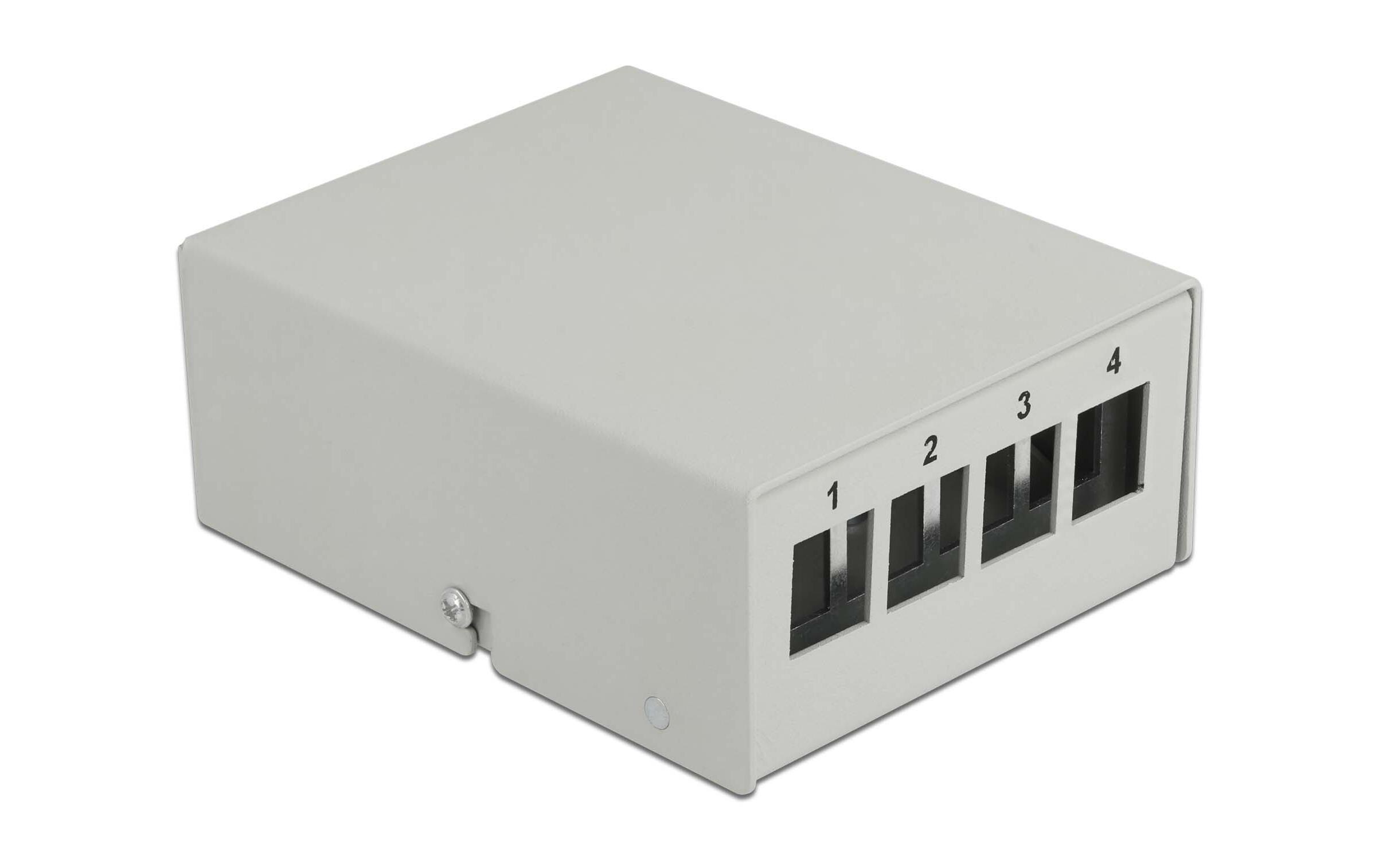 Gehäuse Keystone Patchpanel 4 Port grauKeystone Patchpanel 4 Port grau