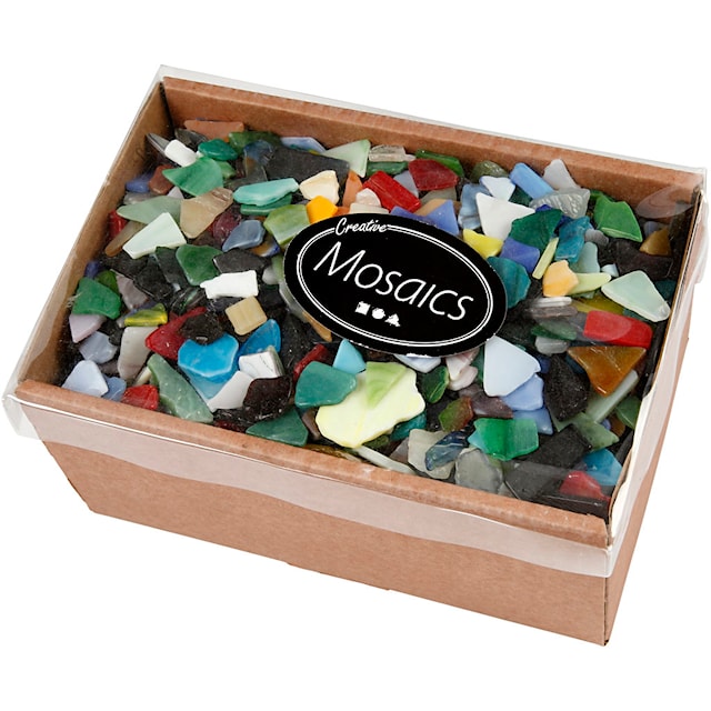 Mosaikk, str. 8-20 mm, tykkelse 2-3 mm, Innhold kan variere , ass. farger, 2 kg/ 1 pk.