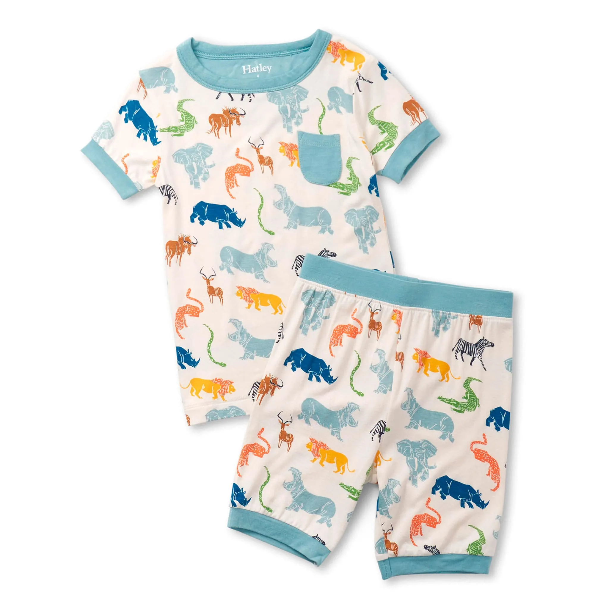 Hatley Pyjama Court Bambou Safari 3-10ans