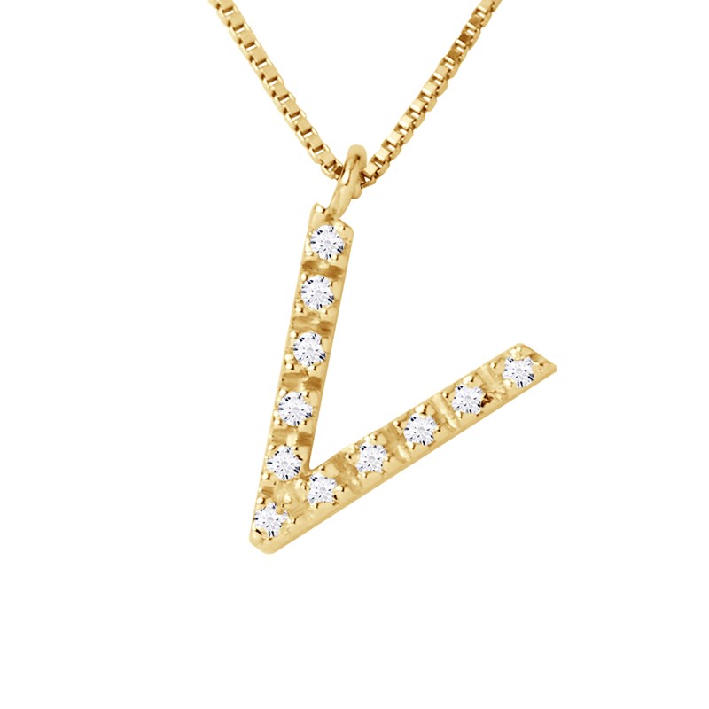 Collier ALPHABET Diamants 0,06 Cts  LETTRE 