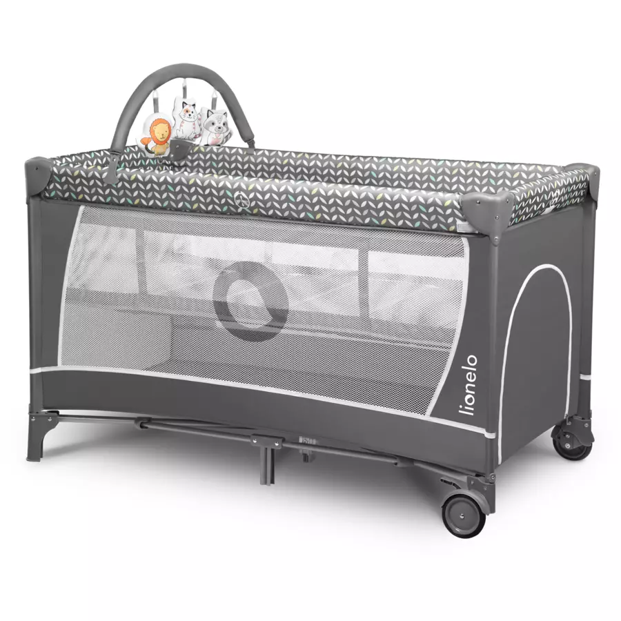 lionelo Reisebett Flower Grey Scandi