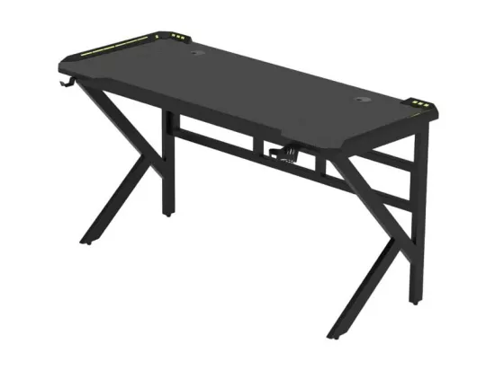 Bureau gamer LED carbone porte-gobelet design ergonomique 120x60 LIMON