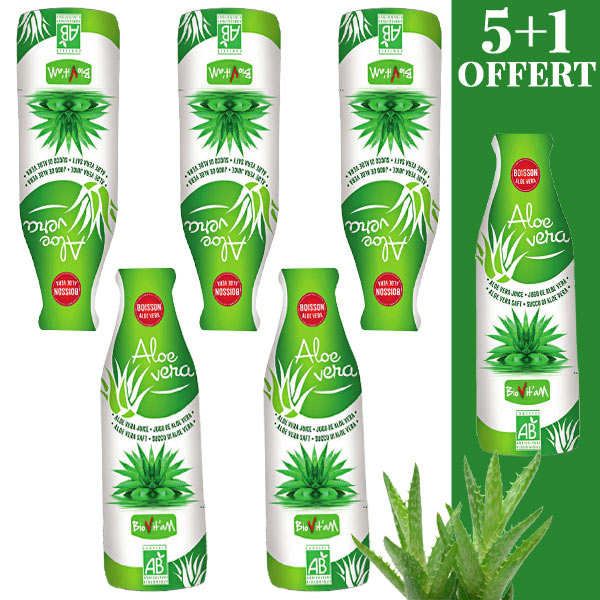 Pur jus d'Aloe Vera Bio 5+1 offert