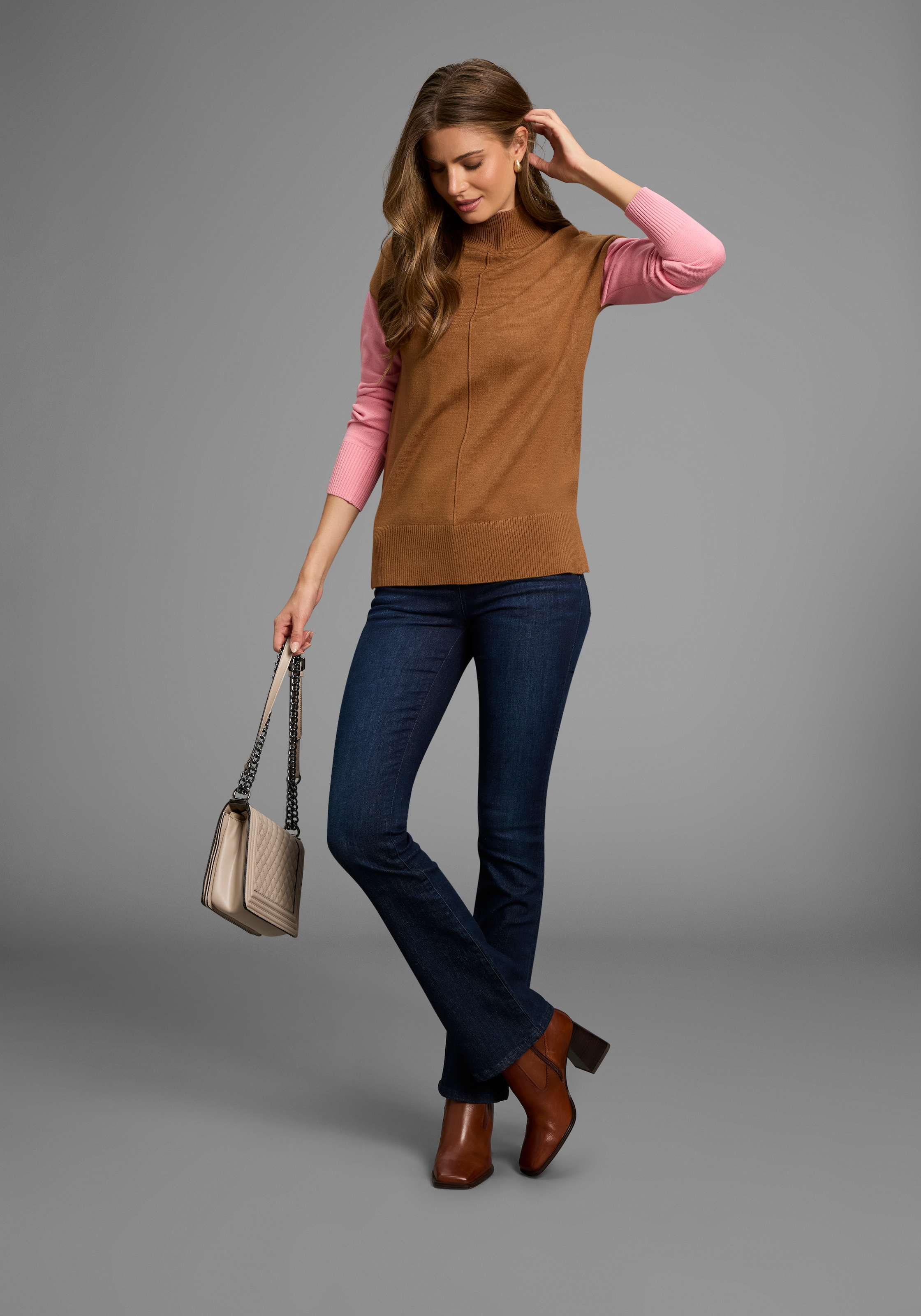 HECHTER PARIS Rollkragenpullover , mit Kontrastarm - NEUE KOLLEKTION
