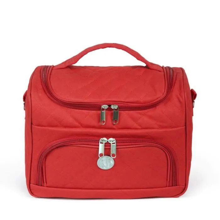 VANITYS TEXTILE MULTIPOCHES ZIPPEES ROUGE PM 14X27X20 CM