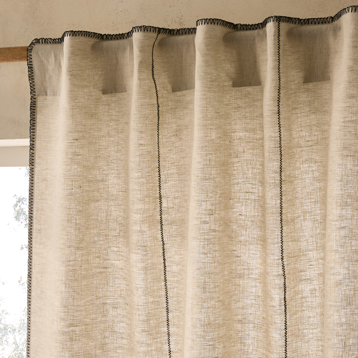 AM.PM<br>Cortina de linho lavado com laços ocultos, Tojos