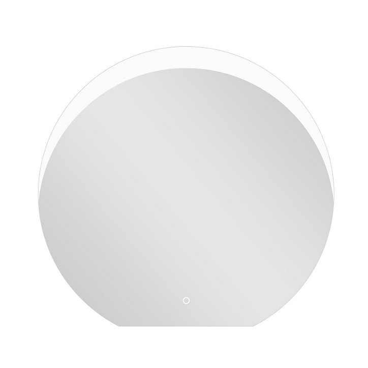 Miroir de salle de bains lumineux LED rond 95 x 100 cm, argenté, MPGlass Vague