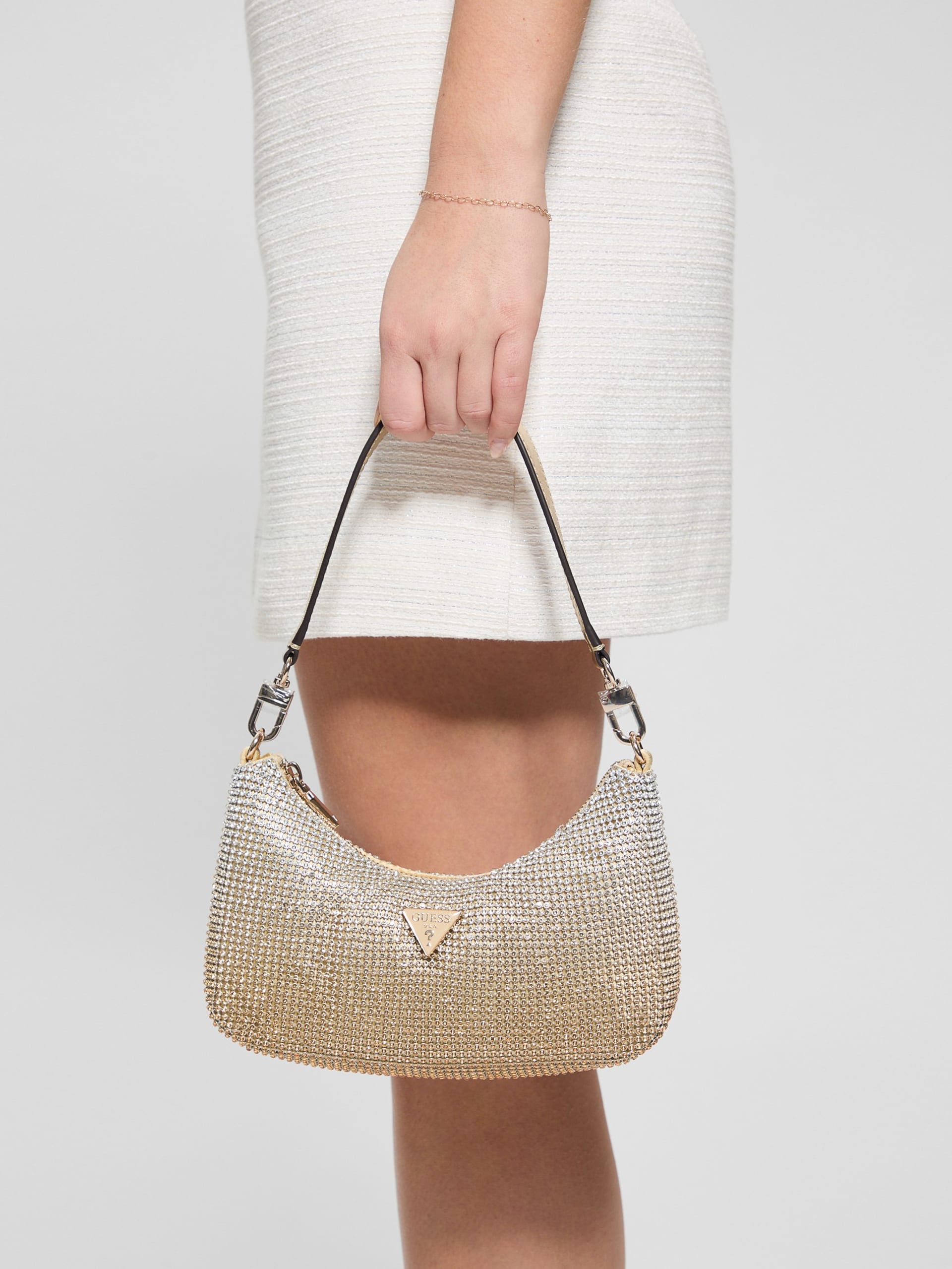 Bolsa de ombro mini Zalina Ombré com strass