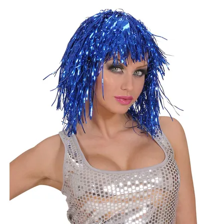 Widmann Perücke Disco-Tinsel, 1 Stück, 6-fach sortiert