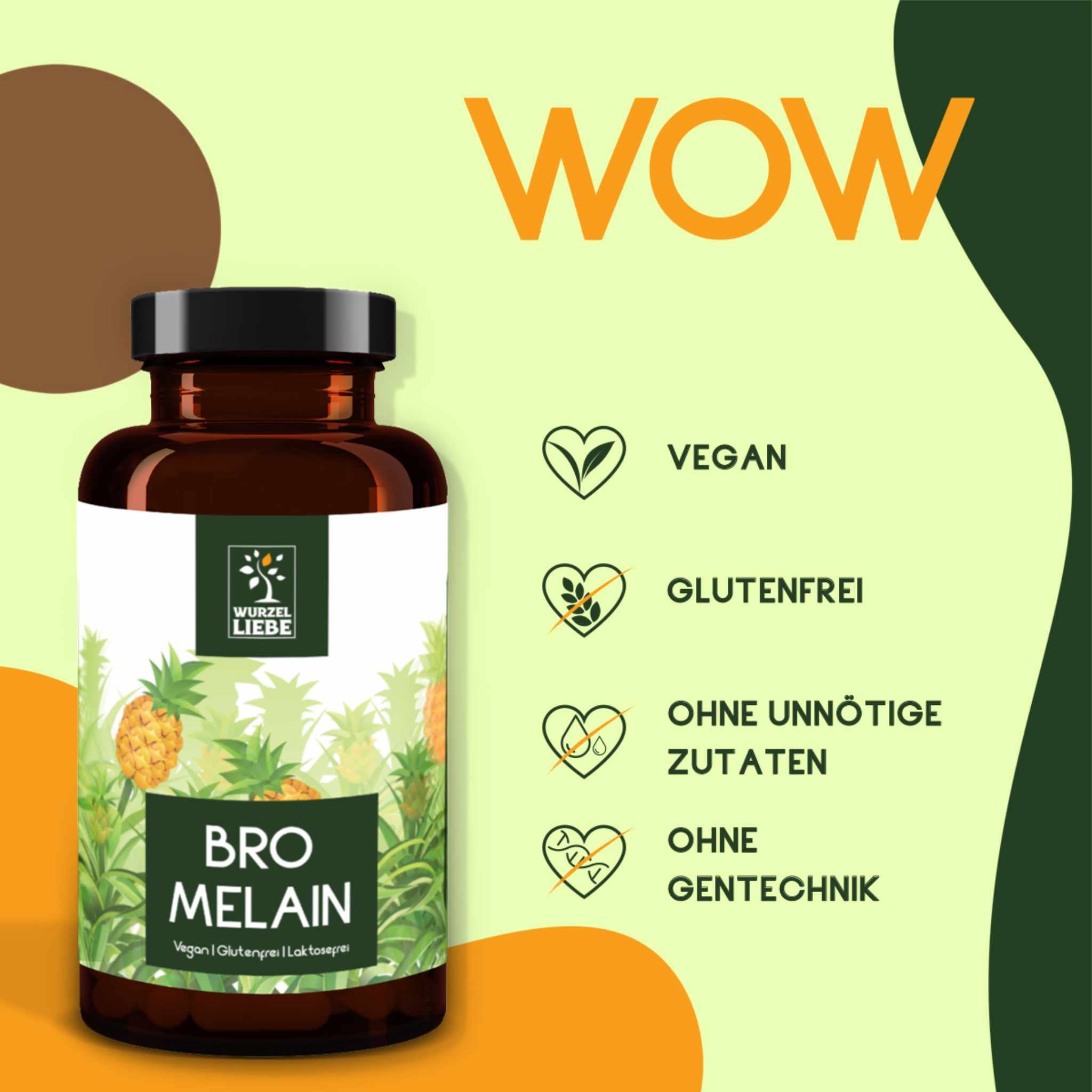 WURZELLIEBE Bromelain 600 mg (3000 F.I.P) 120 Kapseln magensaftresistent