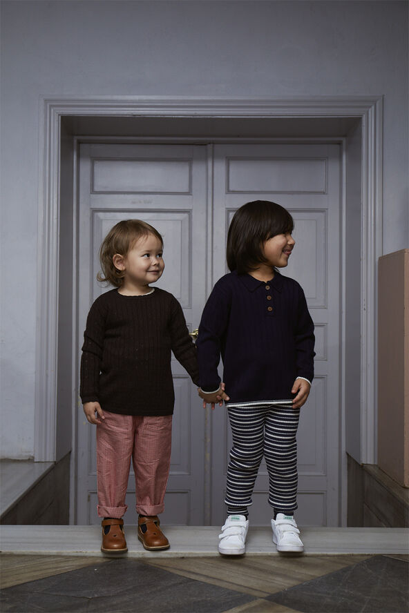 Copenhagen Colors CHECK PANT WITH ELASTIC AT THE WAIS Red check combi