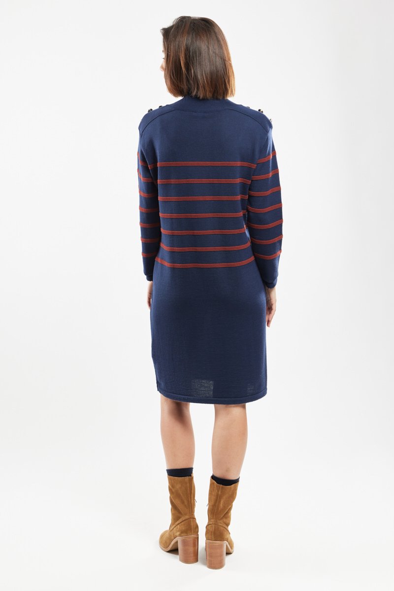 Robe rayée Mona - laine