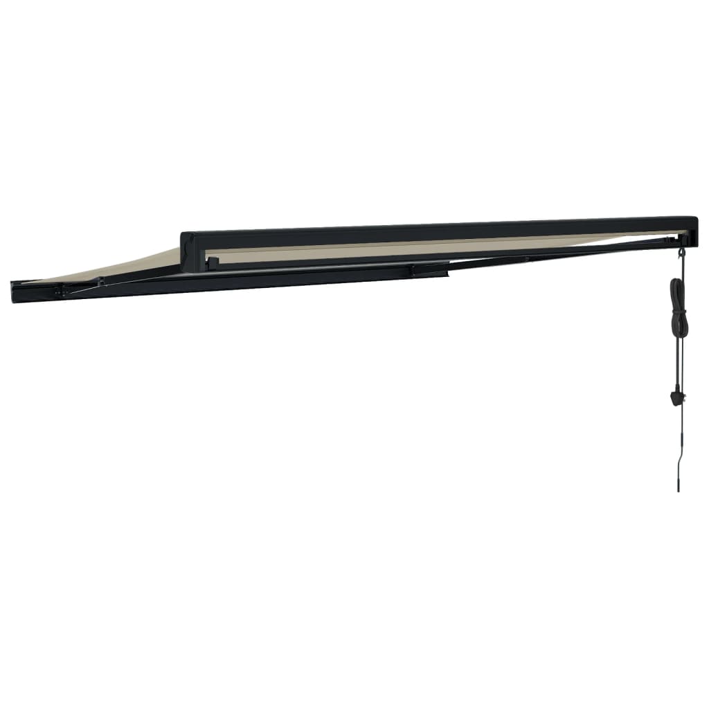 Auvent rétractable crème 3x2,5 m tissu et aluminium