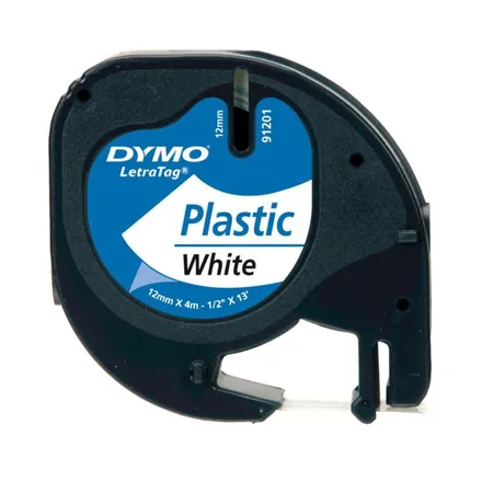 Dymo Original Schriftband für LetraTag®, Plastik, schwarz auf weiß