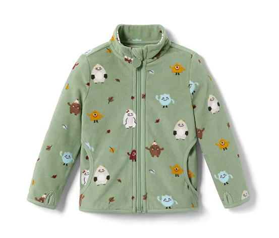 Fleecejacke mit Monsterprint