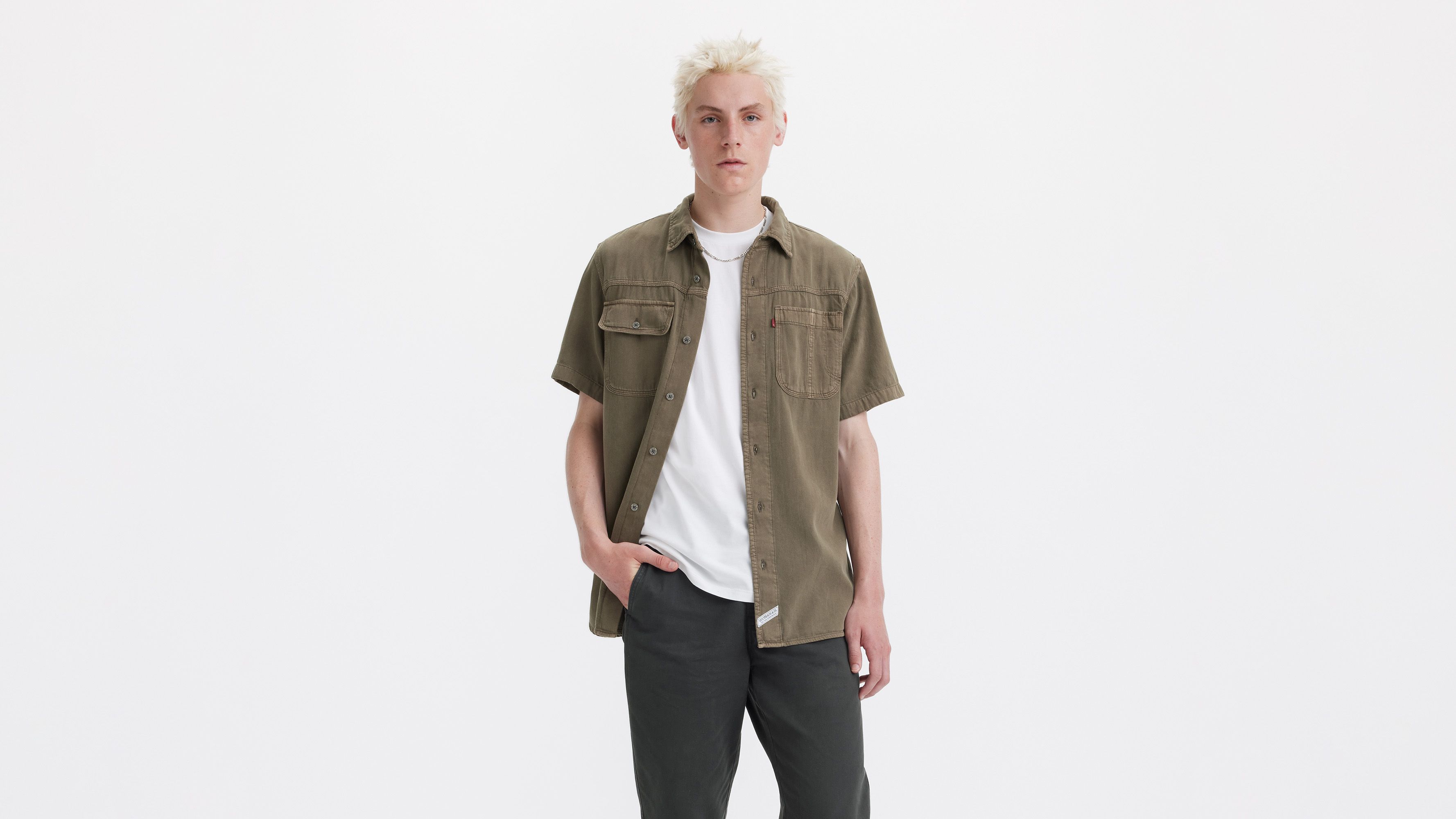Chemise Worker manches courtes Auburn - Otter Natural Garment Dye - Marron